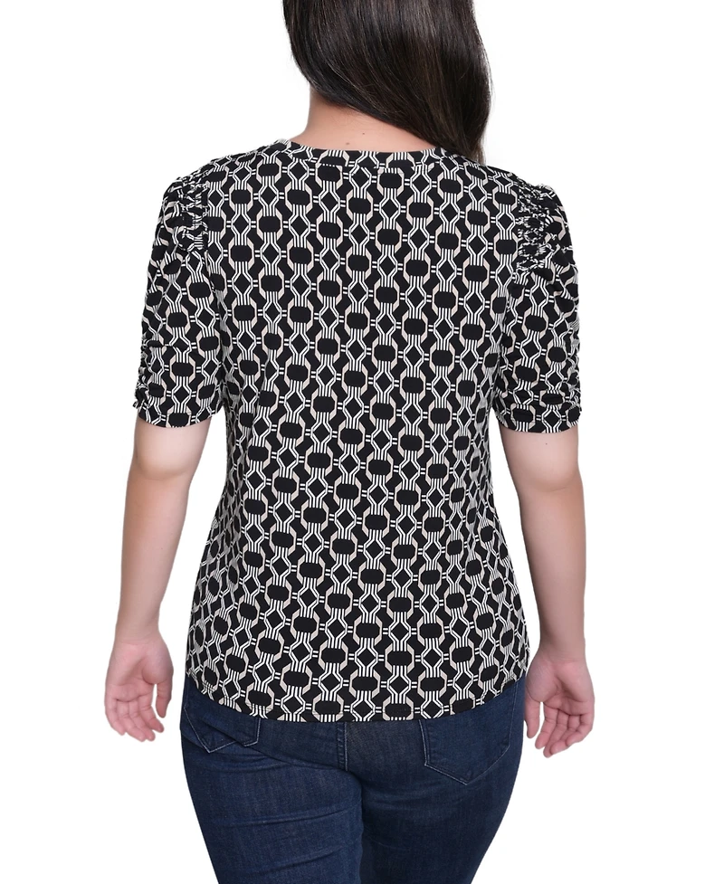 Ny Collection Women's Short Sleeve Scoop Neck Top