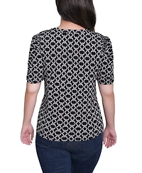 Ny Collection Women's Short Sleeve Scoop Neck Top