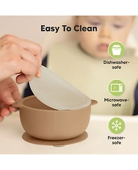 KeaBabies 2-Pack Prep Baby Bowls with Suctions & Lids, Silicone for Boy, Girl, Toddler Suction Bowl, Kids Bowl Bpa-Free