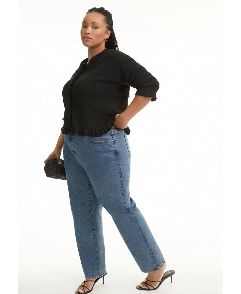 June + Vie Women's Curvie-Fit High-Rise Straight-Leg Stretch Jeans