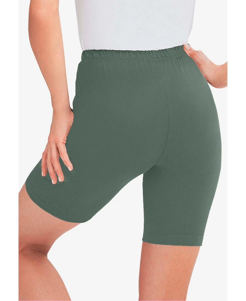 Woman Within Plus Stretch Cotton Bike Short