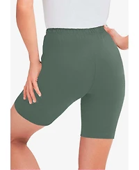 Woman Within Plus Stretch Cotton Bike Short