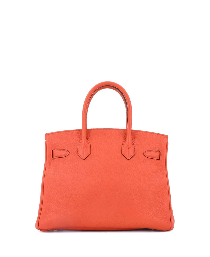Pre-Owned Hermes Birkin 30 Handbag Orange Togo with Gold Hardware