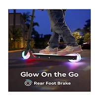 Kids Electric scooter-with Colorful Led Flash Wheels and Deck Lights, 14.6V 2.6AH, Kick-to-Start, Adjustable Speed and Height, Speed Range: 5 Mph, 3.5