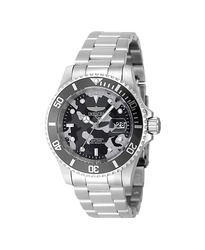 Invicta Men's 48566 Pro Diver Quartz 3 Hand Grey, Camouflage Dial Watch