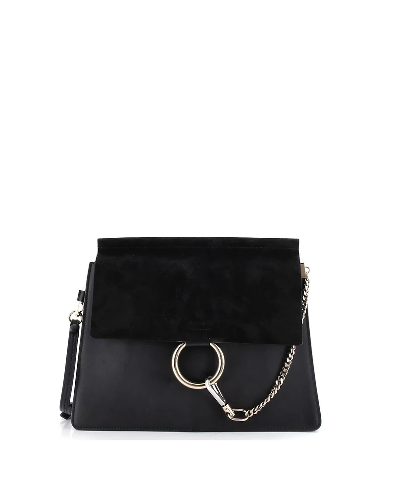 Pre-Owned Chloe Medium Faye Shoulder Bag Leather and Suede