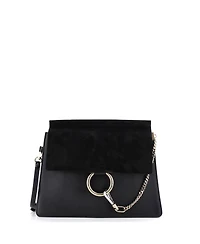 Pre-Owned Chloe Medium Faye Shoulder Bag Leather and Suede