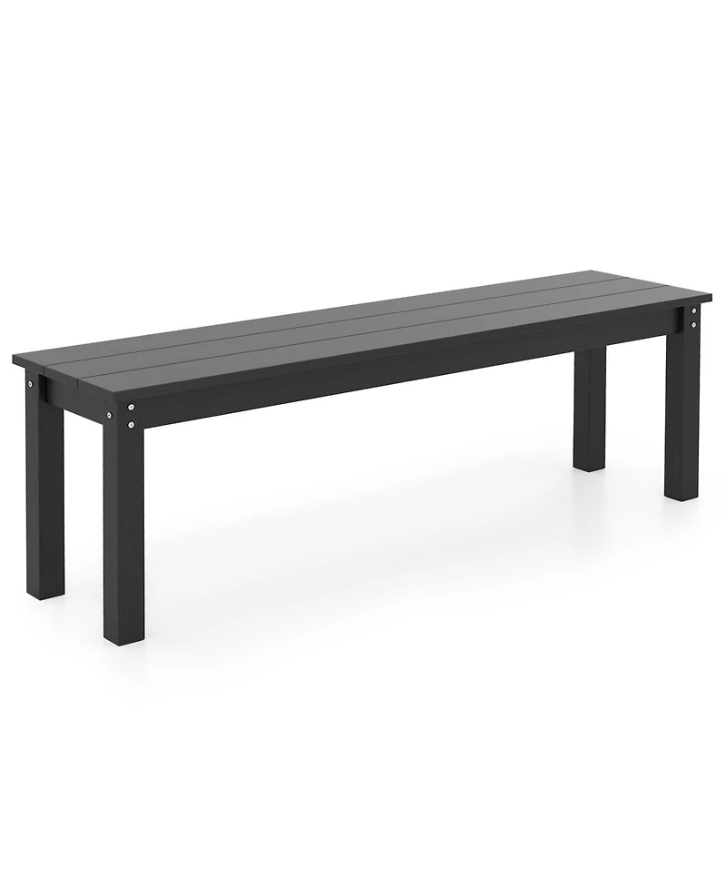 Gymax 55'' Hdpe Outdoor Bench for 2-3 People Weatherproof Backless Patio Garden