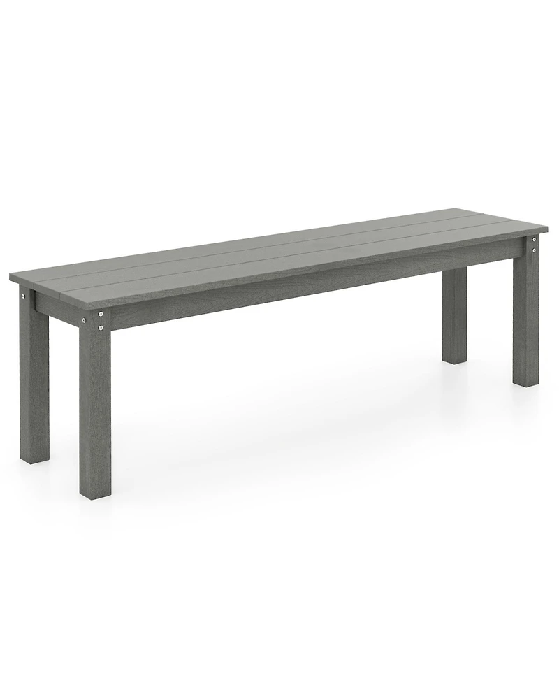 Gymax 55'' Hdpe Outdoor Bench for 2-3 People Weatherproof Backless Patio Garden Bench