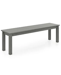 Gymax 55'' Hdpe Outdoor Bench for 2-3 People Weatherproof Backless Patio Garden Bench