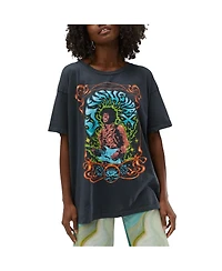 Daydreamer Women's Charcoal Jimi Hendrix Psychedelic Nouveau T-Shirt