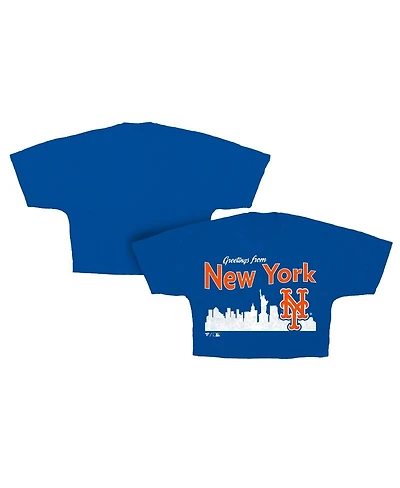 Fanatics Women's Royal New York Mets Skyline Crop T-Shirt