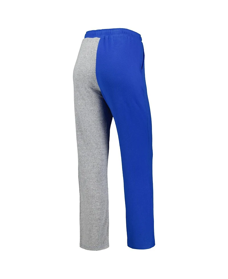 ZooZatz Women's Royal/Gray Kentucky Wildcats Color block Cozy Tri-Blend Lounge Pants