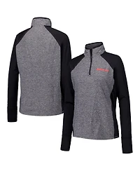 Camp David Women's Black/Heather Gray Nebraska Huskers Finalist Raglan Quarter-Zip Jacket