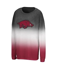 Colosseum Women's Black Arkansas Razorbacks Winkle Dip Dye Long Sleeve T-Shirt
