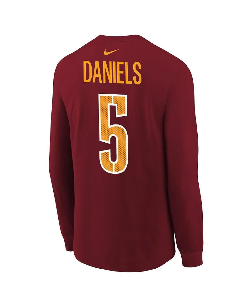 Nike Big Boys and Girls Jayden Daniels Burgundy Washington Commanders Player Name Number Long Sleeve T-Shirt