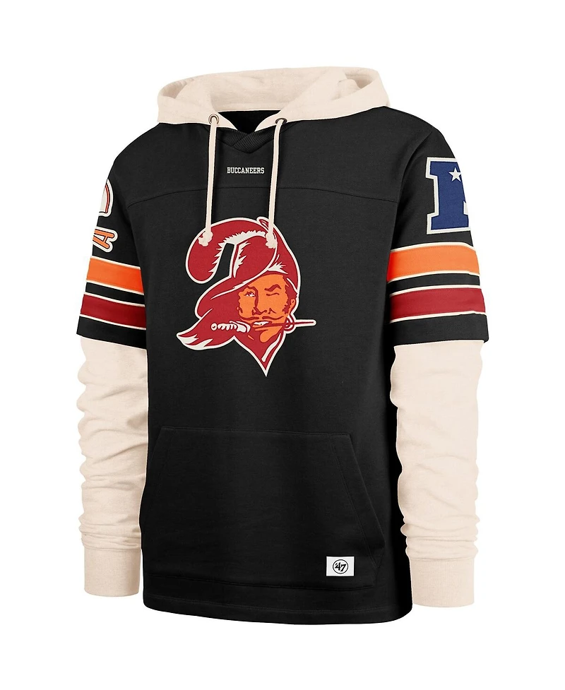 '47 Brand Men's Black Tampa Bay Buccaneers Throwback Split Zone Cornerback Duo Hoodie