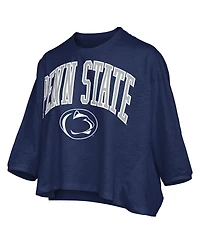 Pressbox Women's Navy Penn State Nittany Lions Midi Arch Over Logo Oversized T-Shirt