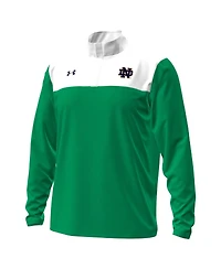 Under Armour Men's Green/White Notre Dame Fighting Irish Green Blocked Quarter-Zip Pullover