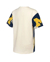 Outerstuff Big Boys and Girls Cream Michigan Wolverines Make Noise T-Shirt
