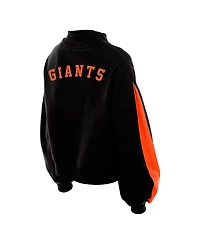 New Era Men's Black San Francisco Giants Mock Neck Balloon Sleeve Sweatshirt