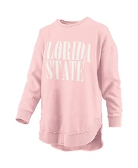 Pressbox Women's Pink Florida State Seminoles Poncho Fleece Pullover Sweatshirt