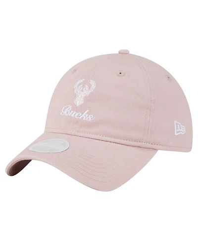 New Era Women's Pink Milwaukee Bucks Gameday Preppy 9Twenty Adjustable Hat