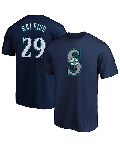 Fanatics Men's Cal Raleigh Navy Seattle Mariners Big Tall Name Number T-Shirt