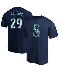 Fanatics Men's Cal Raleigh Navy Seattle Mariners Big Tall Name Number T-Shirt