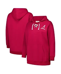 Fanatics Women's Crimson Alabama Tide Plus Scrip Lace-Up V-Neck Hoodie