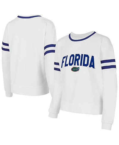 Concept Sport Women's White Florida Gators Borough French Terry Arch Over Long Sleeve Top