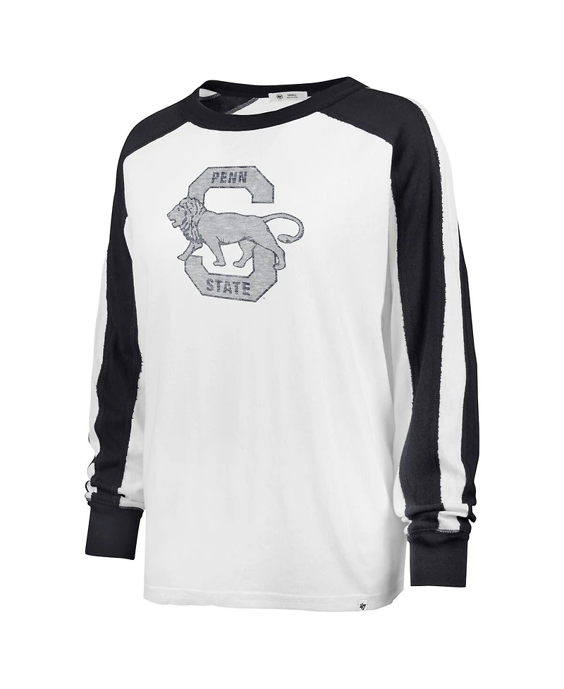 '47 Brand Women's White Penn State Nittany Lions Premier Caribou Raglan Long Sleeve T-Shirt
