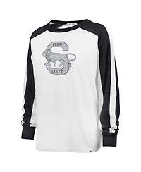'47 Brand Women's White Penn State Nittany Lions Premier Caribou Raglan Long Sleeve T-Shirt