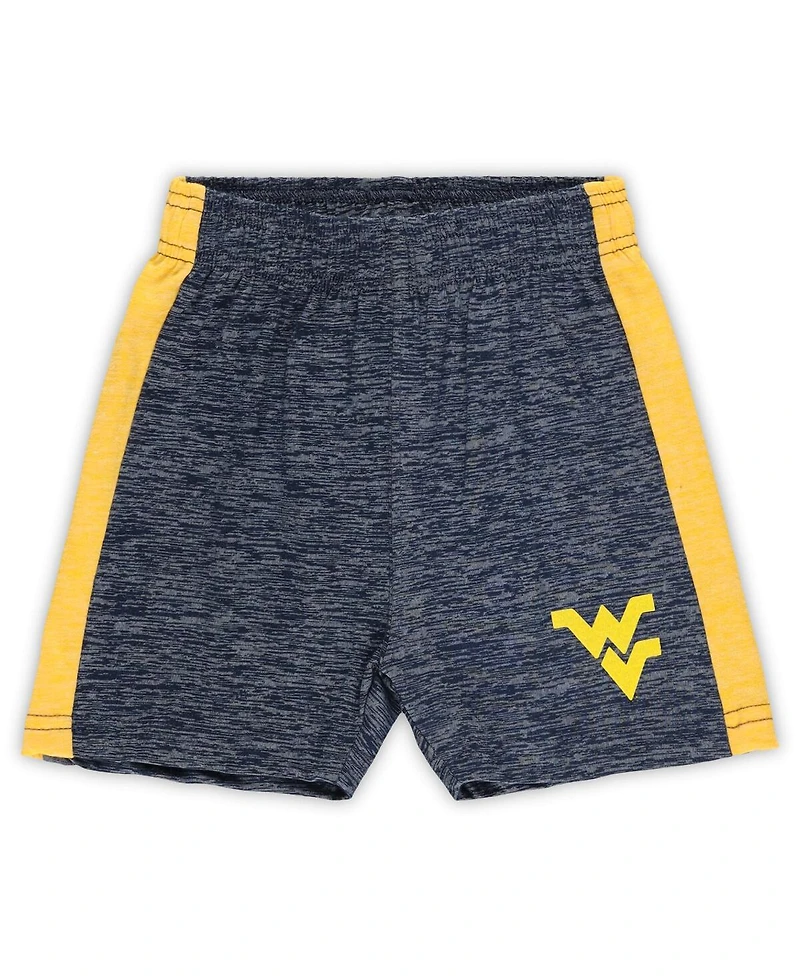 Wes & Willy Toddler 2-Piece West Virginia Mountaineers Cloudy Yarn T-Shirt and Shorts Set