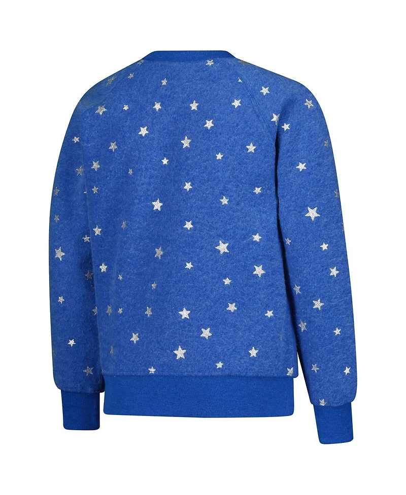 Wes & Willy Big Girls Royal Kentucky Wildcats Shimmer Star Reverse Sweatshirt