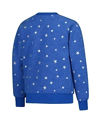 Wes & Willy Big Girls Royal Kentucky Wildcats Shimmer Star Reverse Sweatshirt