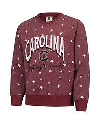Wes & Willy Big Girls Garnet South Carolina Gamecocks Shimmer Star Reverse Sweatshirt