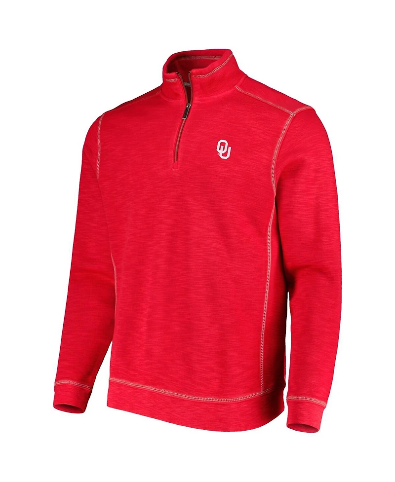 Tommy Bahama Men's Crimson Oklahoma Sooners Sport Tobago Bay Tri-Blend Mock Neck Half-Zip Jacket