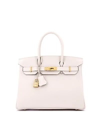 Pre-Owned Hermes Birkin 30 Handbag Light Togo with Rose Gold Hardware