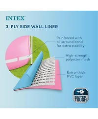 Intex 28290EH 8ft x 30in Round Metal Frame Above Ground Swimming Pool, Pink