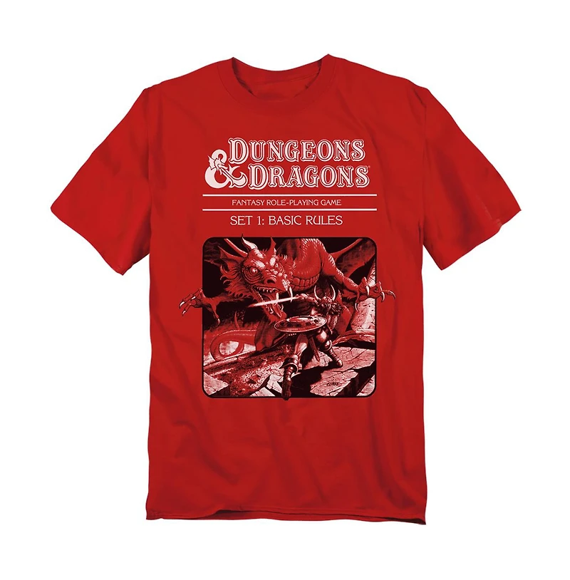 Logovision Men's Dungeons & Dragons Basic Rules Red Box Cover T Shirt