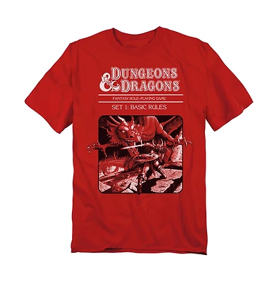 Logovision Men's Dungeons & Dragons Basic Rules Red Box Cover T Shirt