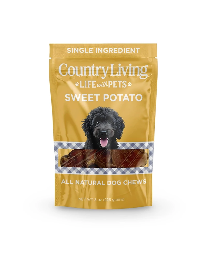 Country Living Sweet Potato Chips Dog Treats – 8oz Bag – 100% Natural