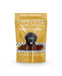 Country Living Sweet Potato Chips Dog Treats – 8oz Bag – 100% Natural