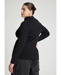 Eloquii Women's Draped Cropped Sweater