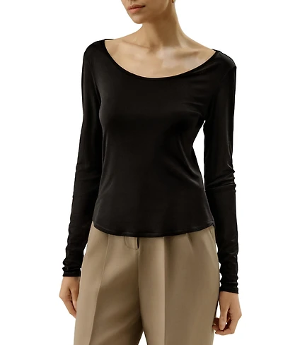 Lilysilk Women's Scoop-Neck Pure Silk Slim Fit Top