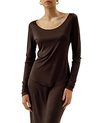 Lilysilk Women's Scoop-Neck Pure Silk Slim Fit Top