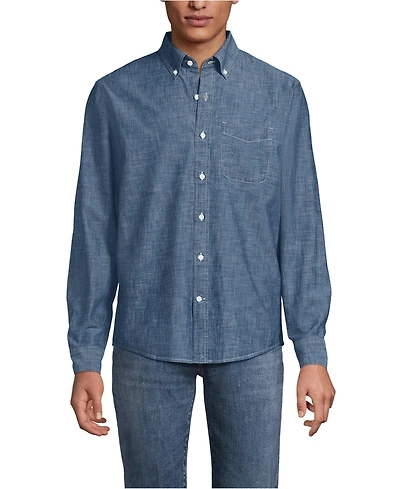Lands' End Men's Long Sleeve Chambray Shirt