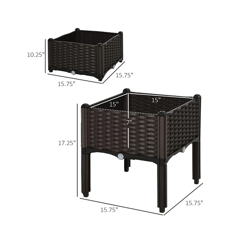 Slickblue Raised Garden Bed with Strong Frame for Outdoor Vegetables and Flowers