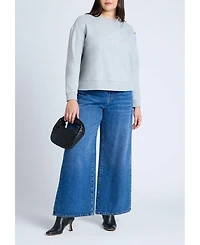 Eloquii Women's Shoulder-Button Sweatshirt